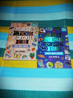 Lot: Two Pen + Gear Paper & Foil The Best Sticker Books (4698 Stickers Total)